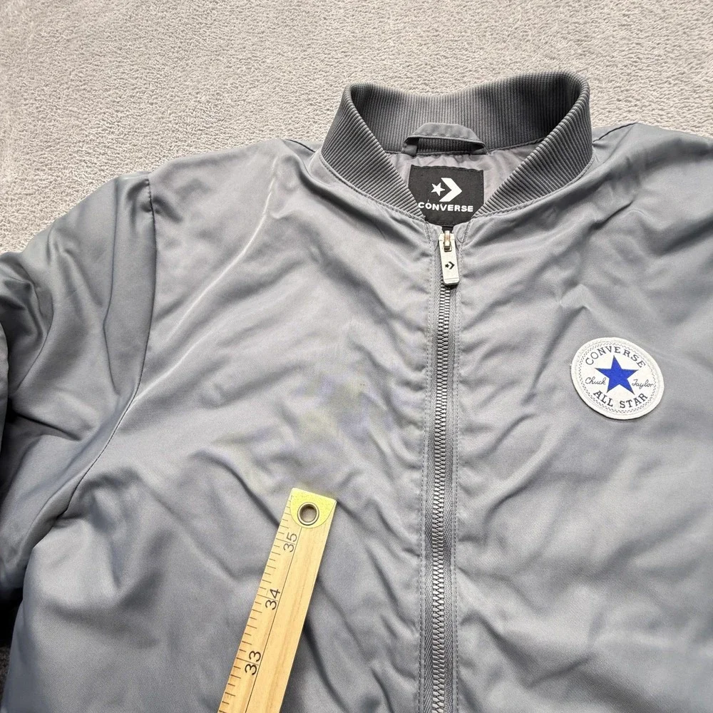 Converse Jacket Boys 12-13Y Gray Bomber Insulated‎ Full Zip Puffer Coat